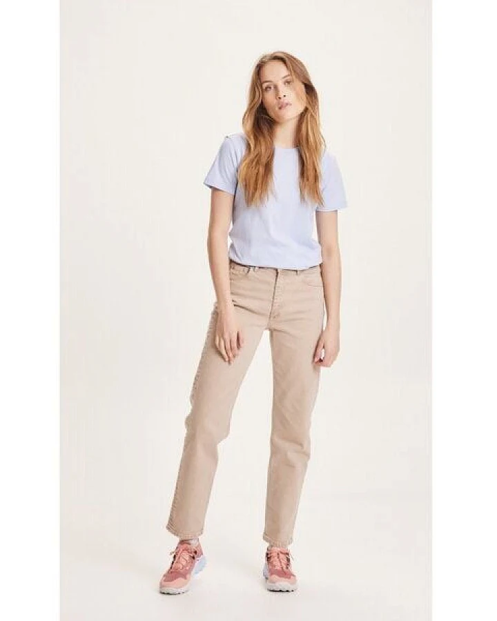 KnowledgeCotton Apparel Straight Twill Pants STELLA - NUANCE BY NATURE