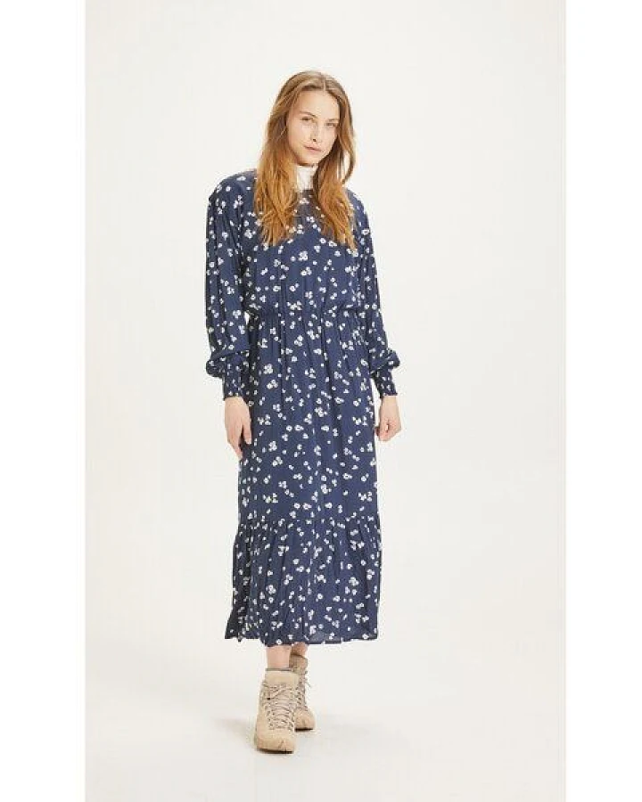 KnowledgeCotton Apparel Maxikleid Fleur mit Blumenmuster aus Lenzing EcoVero