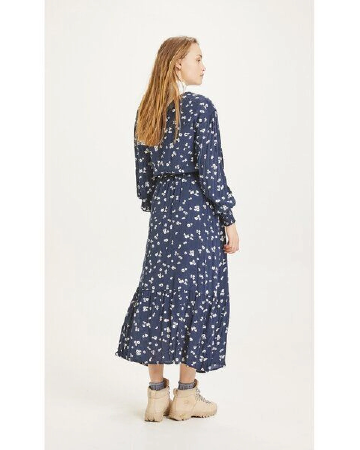 KnowledgeCotton Apparel Maxikleid Fleur mit Blumenmuster aus Lenzing EcoVero – Ansicht 3