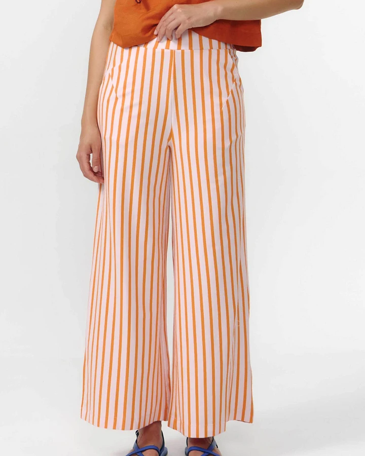 SUITE13LAB Damen vegan Hose Palau Streifen Orange
