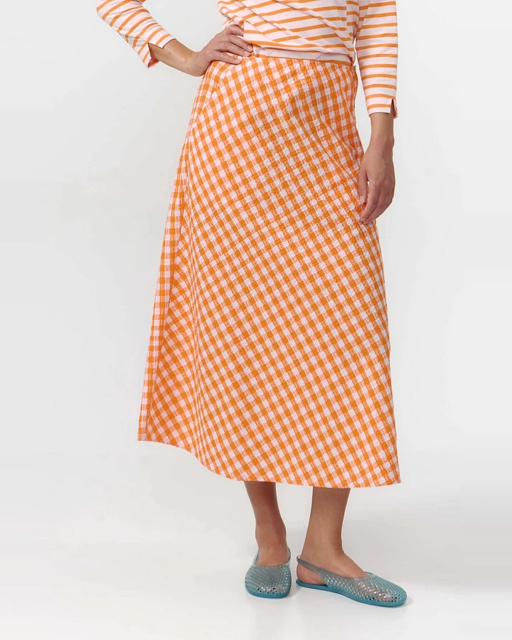 SUITE13LAB Damen vegan Rock Belen Check Orange