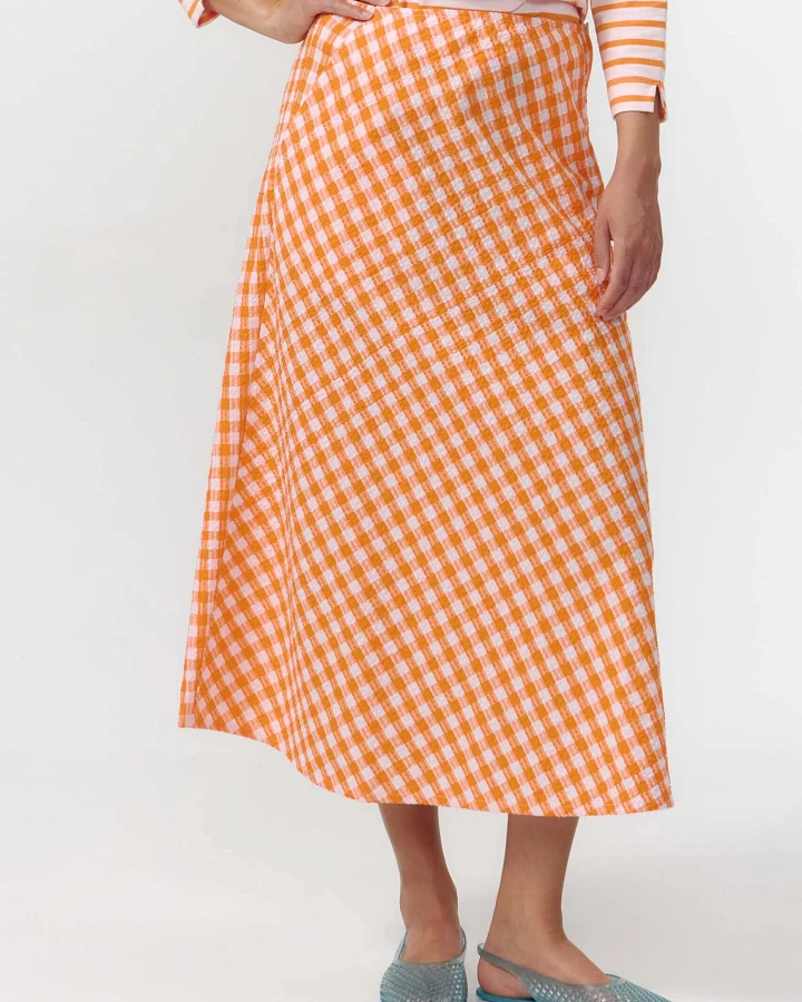 SUITE13LAB Damen vegan Rock Belen Check Orange