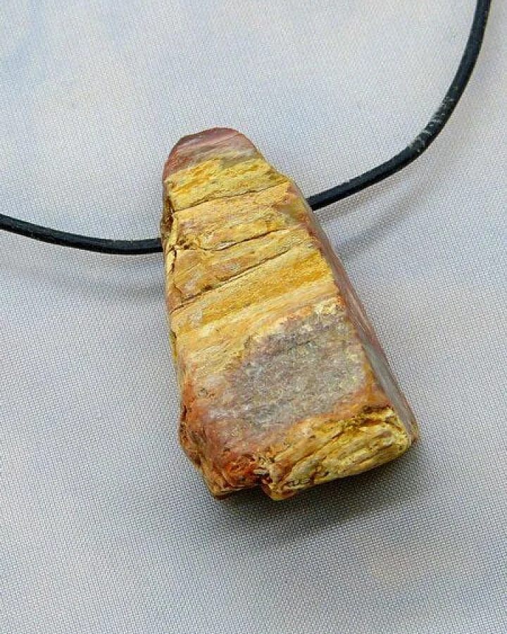 OneWorldMinerals Versteinertes Holz, roh belassene Schmuckanhänger (entgratet)