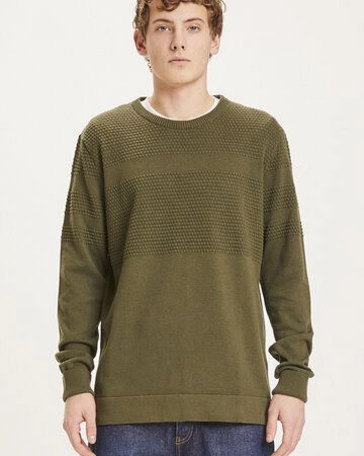 KnowledgeCotton Apparel Strickpullover FIELD Bobble Knit aus Bio-Baumwolle