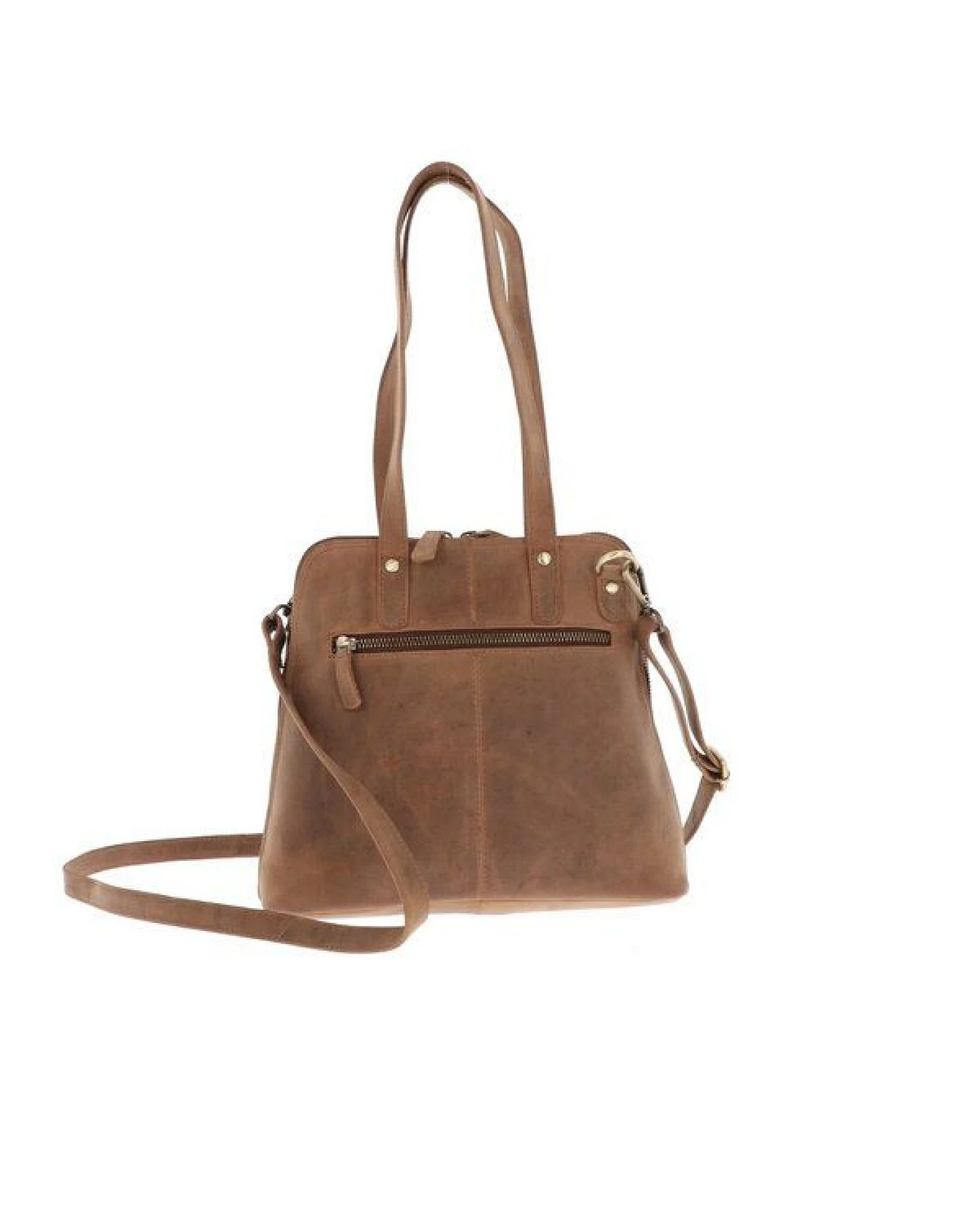 MoreThanHip Retro-Handtasche aus mattem Vintage-Öko-Leder - Poppy - braun oder schwarz – Ansicht 3