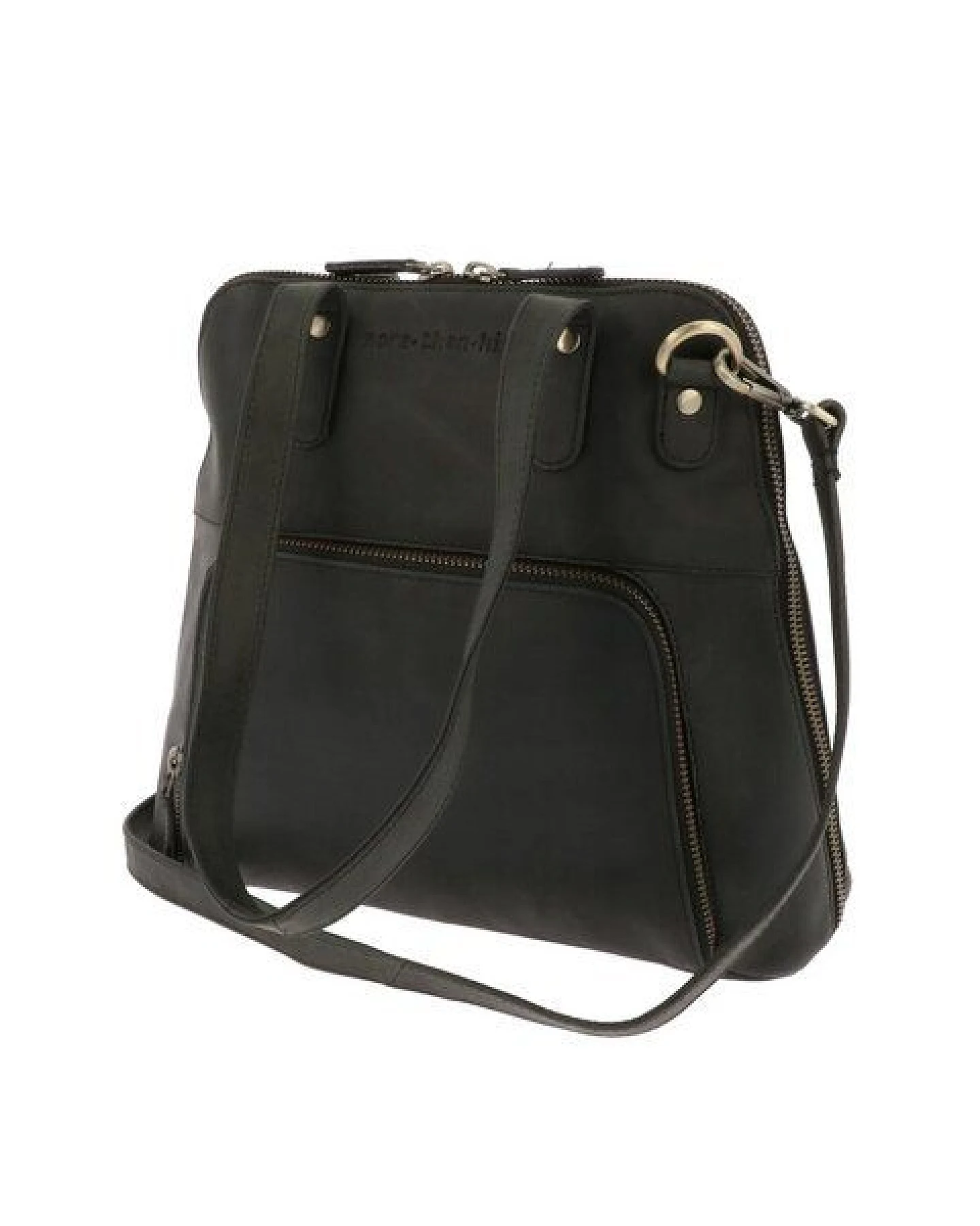 MoreThanHip Retro-Handtasche aus mattem Vintage-Öko-Leder - Poppy - braun oder schwarz – Ansicht 4