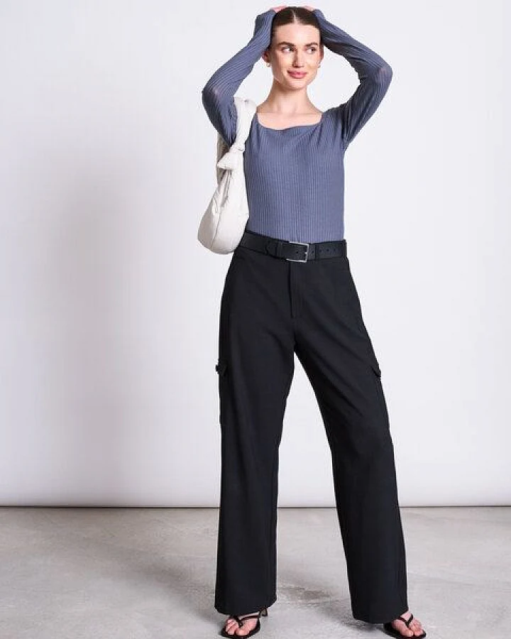 JAN N JUNE Langarmshirt FRIA aus geripptem Lyocelljersey