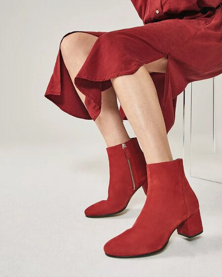 NINE TO FIVE #strand - Ankle Boot mit Blockabsatz aus Bioleder