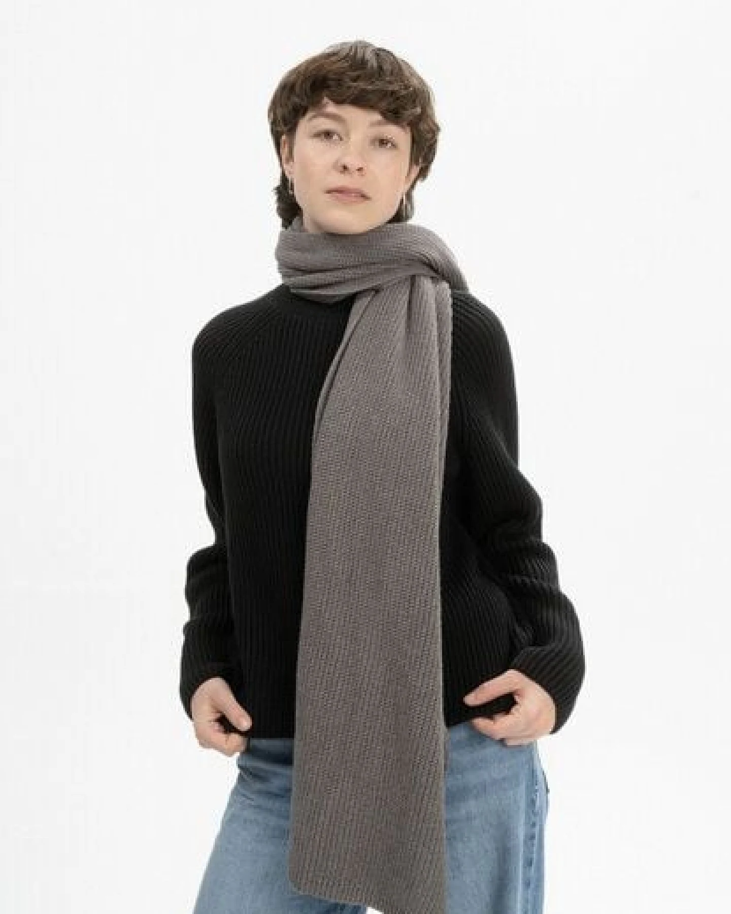 MELA Rippstrick Schal Style NAGNA aus 100% Bio-Baumwolle – Ansicht 3