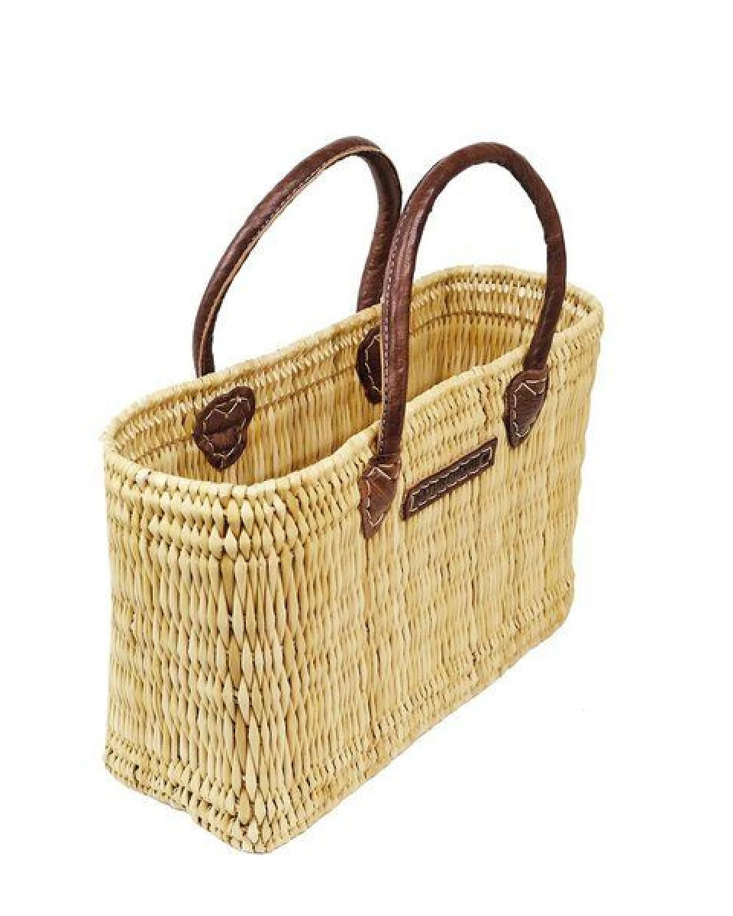 Schilftasche Damen NATUREHOME M 39x25x11 cm – handgeflochtene Korbtasche mit Ledergriffen, nachhaltige Shopper Tasche aus Naturmaterial, Strandtasche & Einkaufstasche im Boho Design, leicht & robust – Ansicht 3