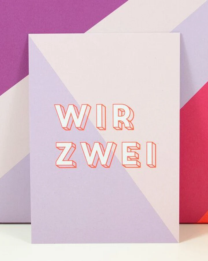 Bow & Hummingbird Postkarte Wir Zwei