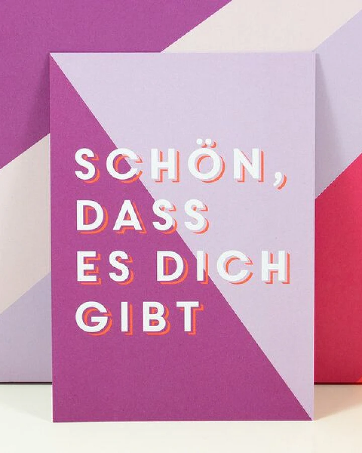 Bow & Hummingbird Postkarte "Schön, dass es Dich gibt"