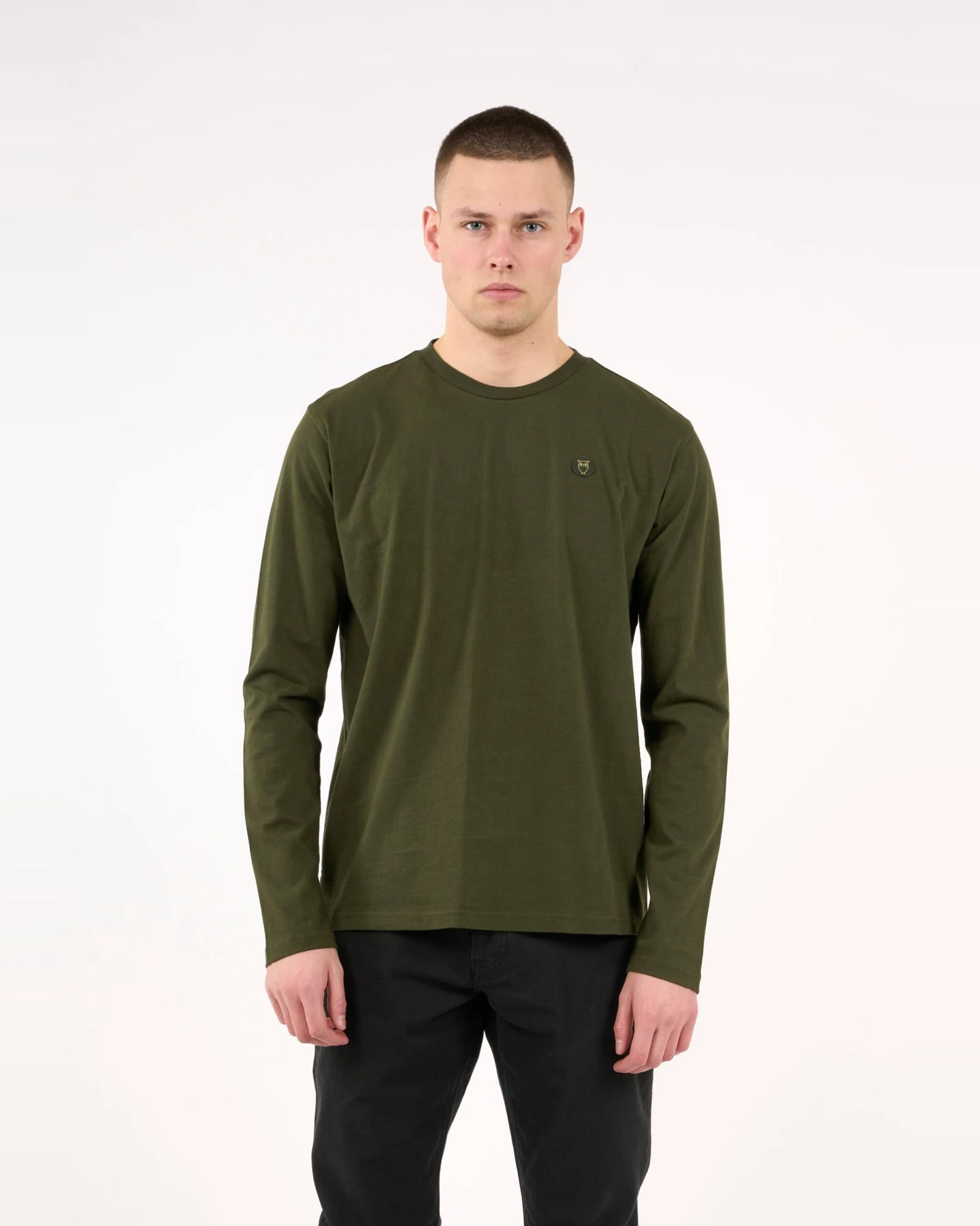 KnowledgeCotton Apparel Herren vegan Langärmeliges Abzeichen Forrest Night – Ansicht 2