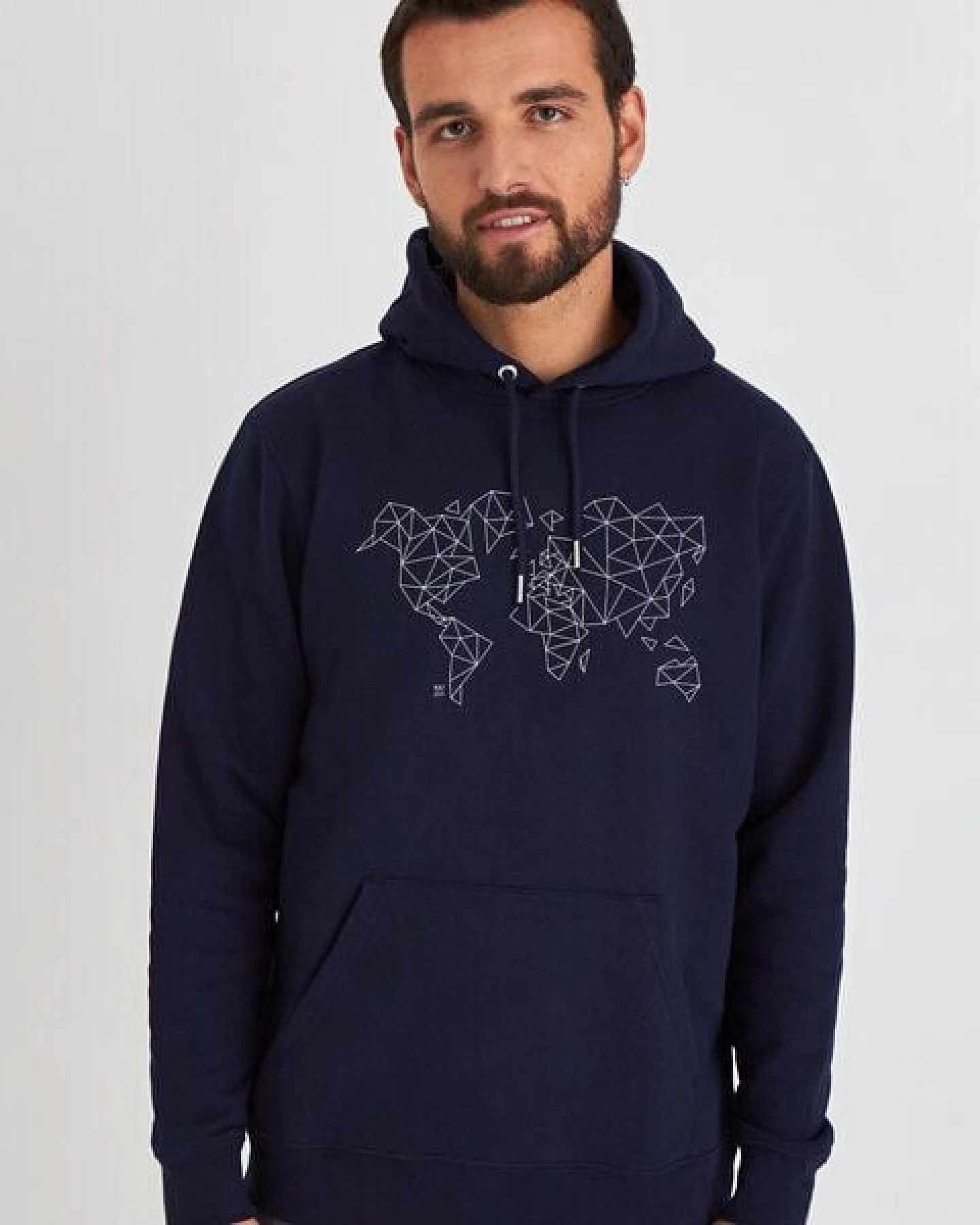 Kultgut Biofair - Gemütlicher, flauschiger Hoodie /Worldmap – Ansicht 2