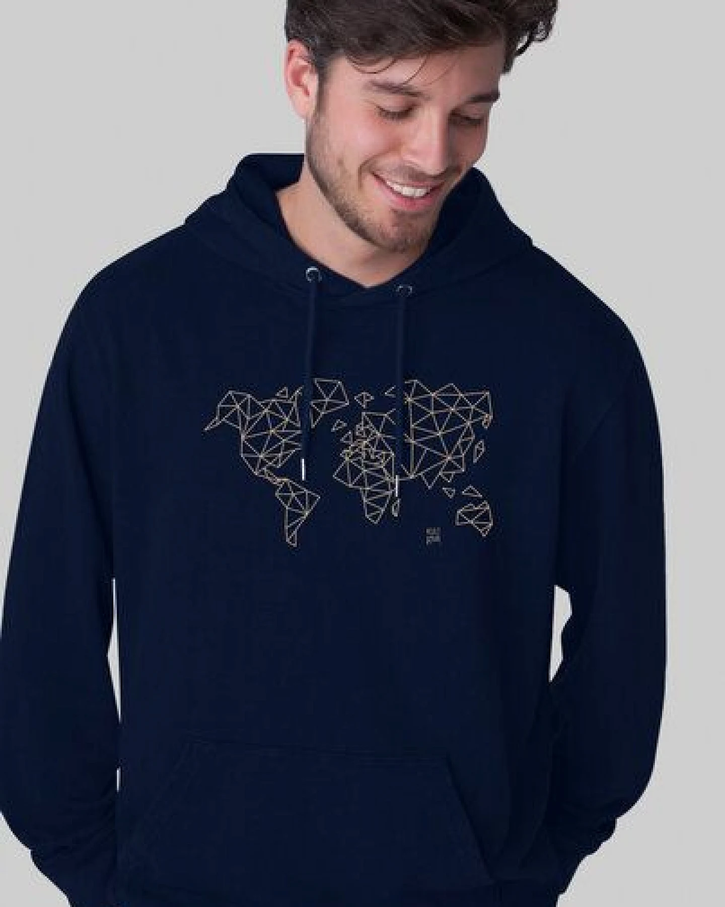 Kultgut Gemütlicher, flauschiger Hoodie /Worldmap – Ansicht 2