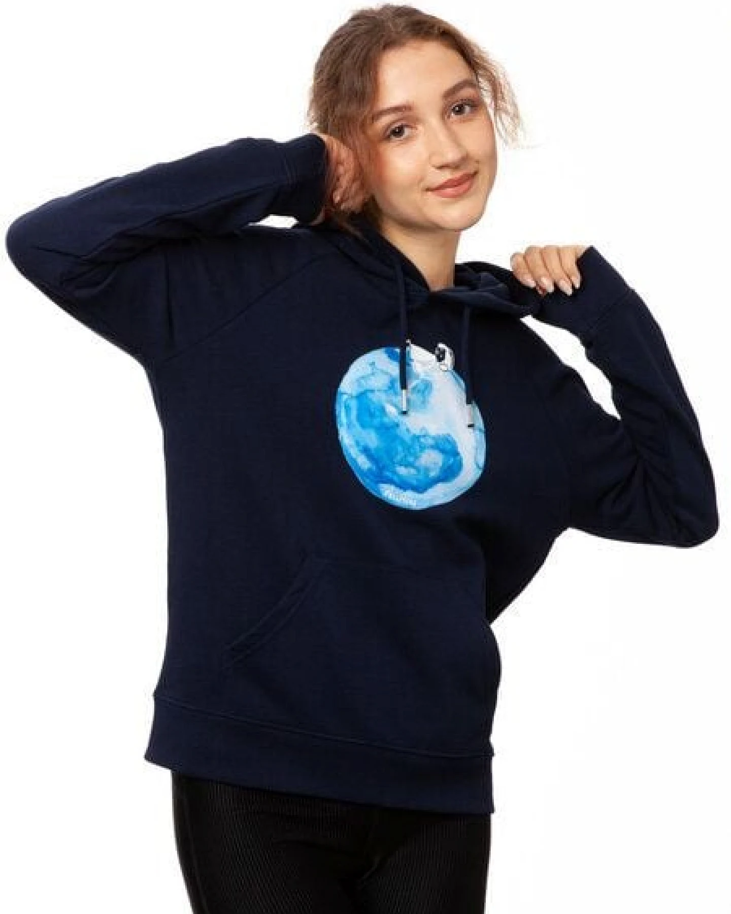 FellHerz Damen Hoodie Moon Girl navy, Bio Fair und Vegan – Ansicht 4