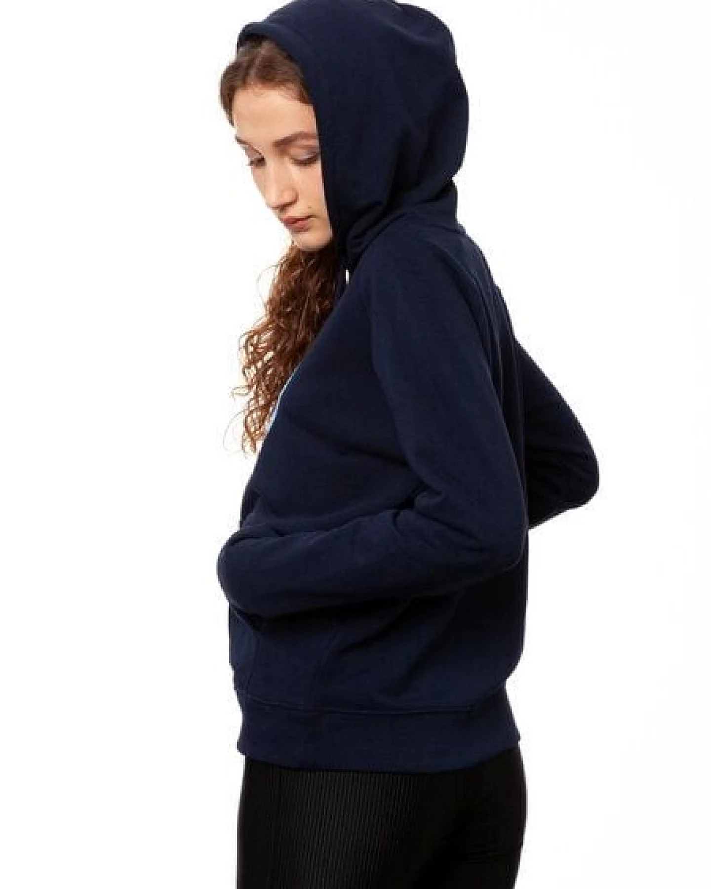 FellHerz Damen Hoodie Moon Girl navy, Bio Fair und Vegan – Ansicht 3