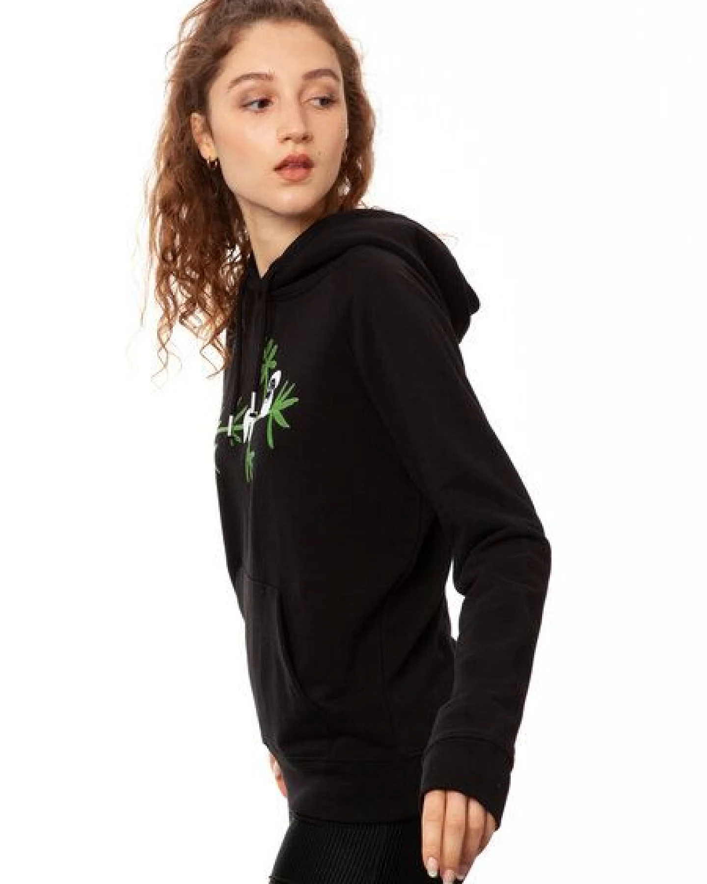 FellHerz Damen Hoodie Faultier black, Bio Fair und Vegan – Ansicht 4
