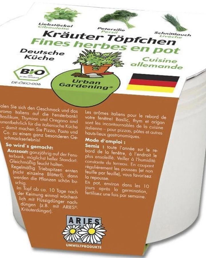 ARIES Urban Gardening Kräutertöpfe – Deutsche Küche