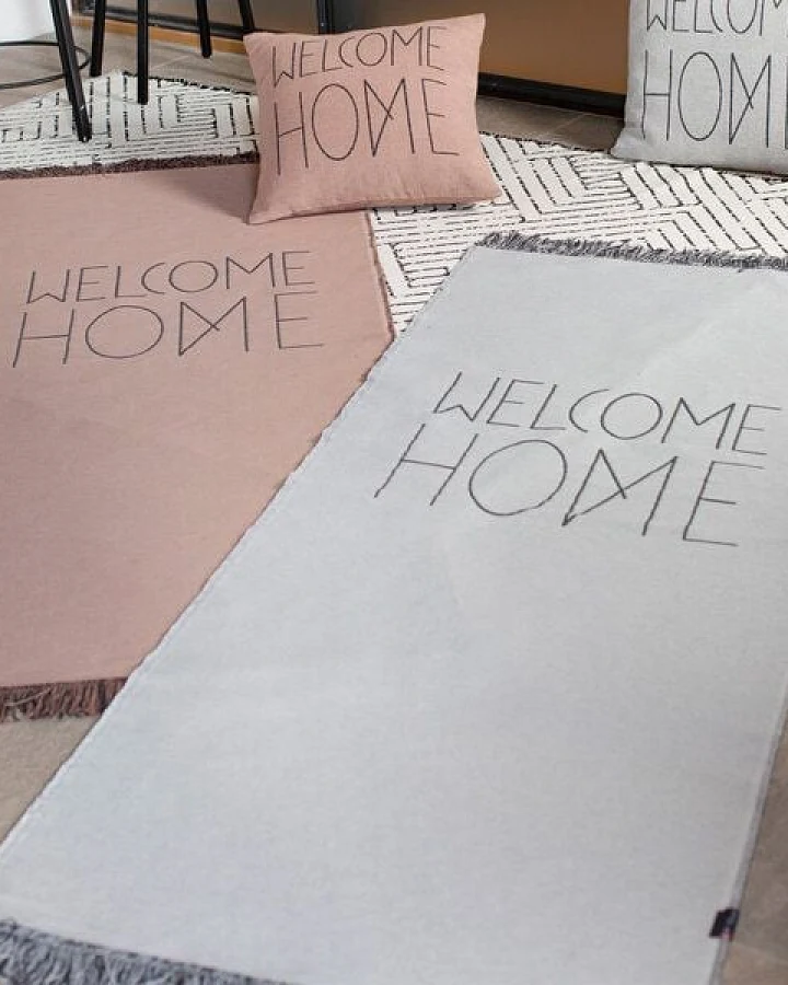 David Fussenegger Läufer „Welcome Home“ mit Fransen, 75 x 200 cm