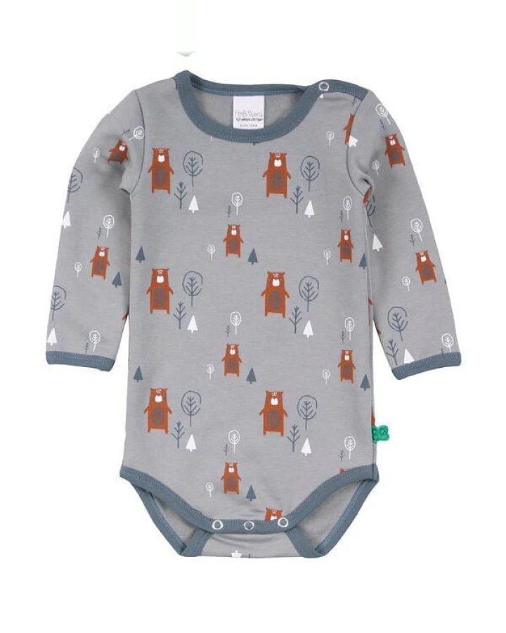 Langarm Baby Body *Bear* GOTS & Bio- Baumwolle