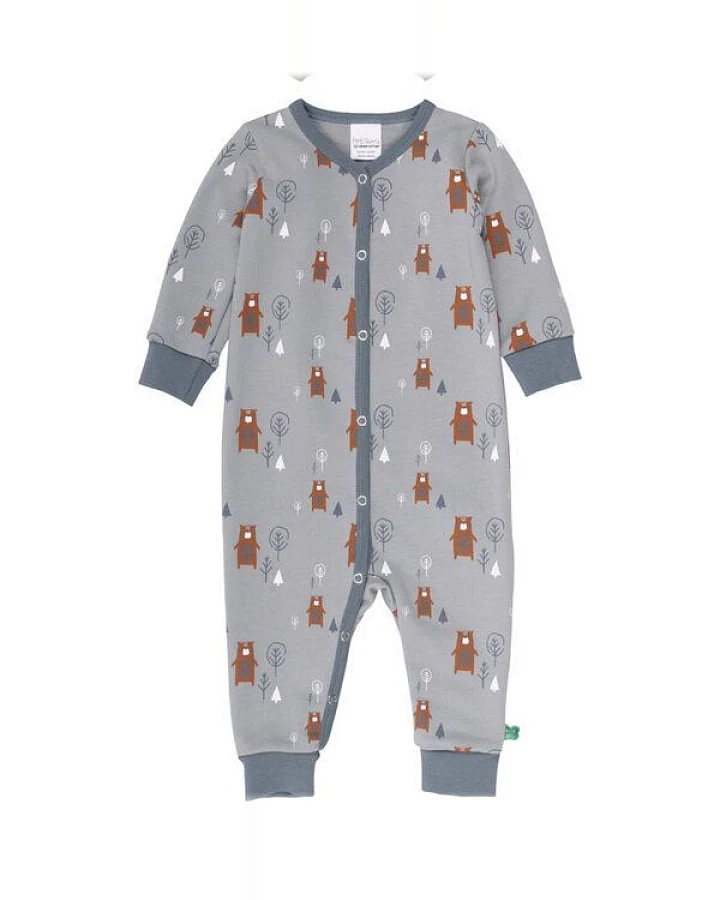 Baby Langarm Schlafanzug/ Strampler *Bear* GOTS & Bio- Baumwolle