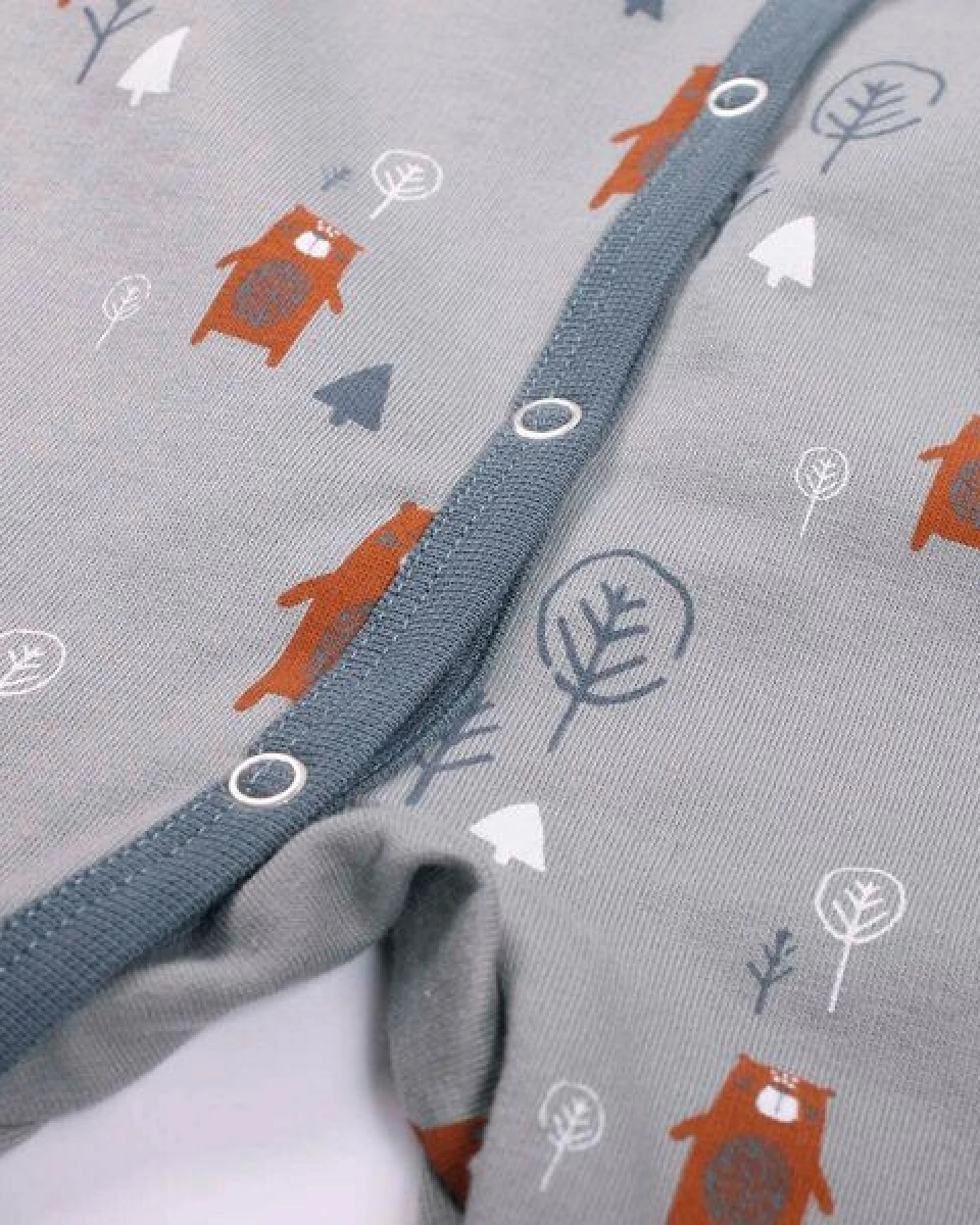 Baby Langarm Schlafanzug/ Strampler *Bear* GOTS & Bio- Baumwolle – Ansicht 2
