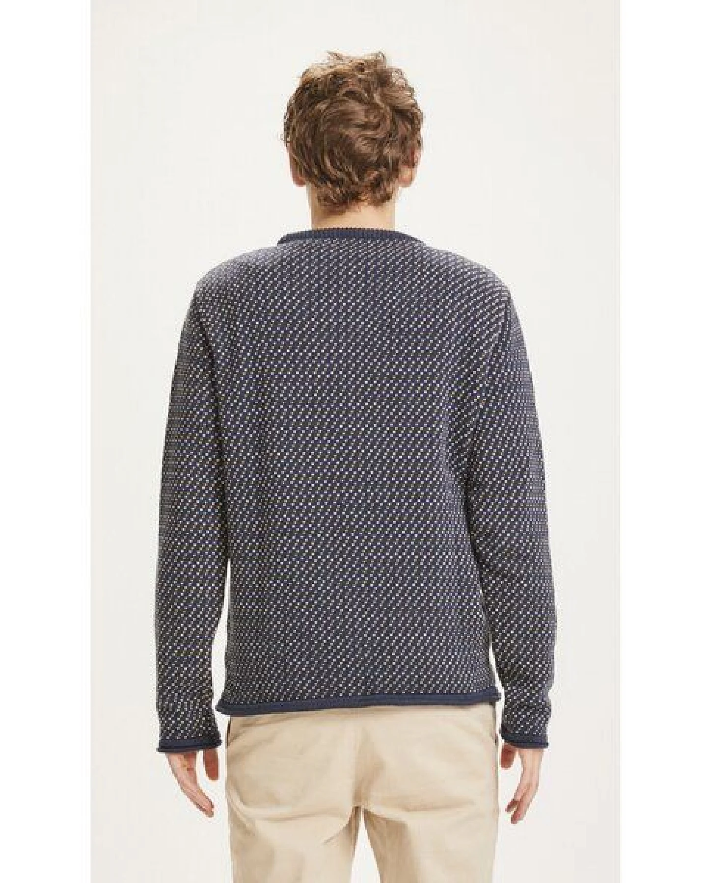 KnowledgeCotton Apparel Pullover VALLEY mit Muster aus Bio-Baumwolle – Ansicht 3