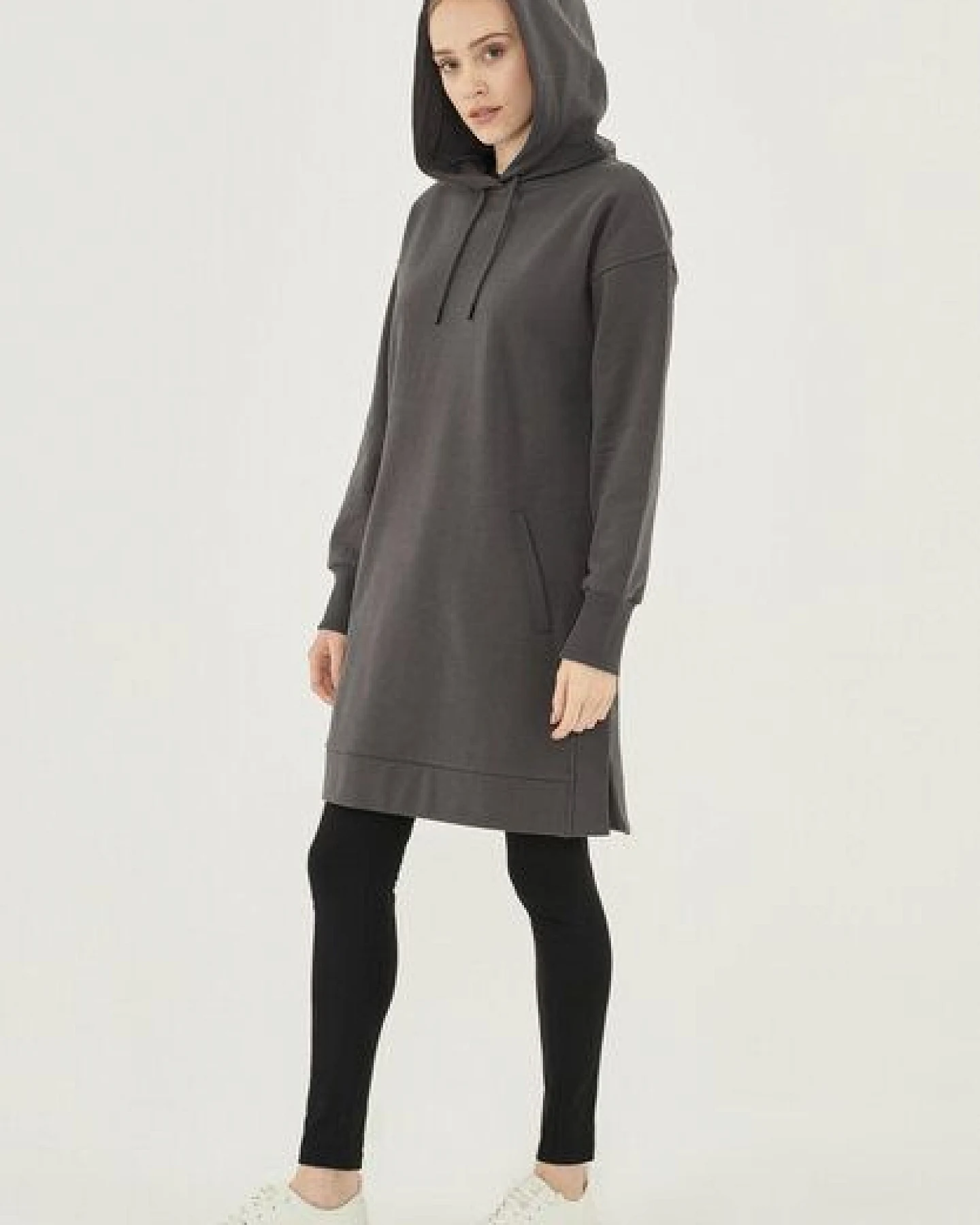 ORGANICATION Langer Hoodie aus Bio-Baumwolle – Ansicht 2