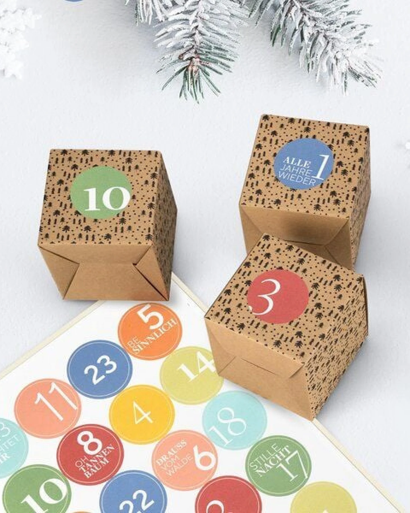 Fines Papeterie 24 Schachteln für Adventskalender und Zahlen PASTELL – Ansicht 2