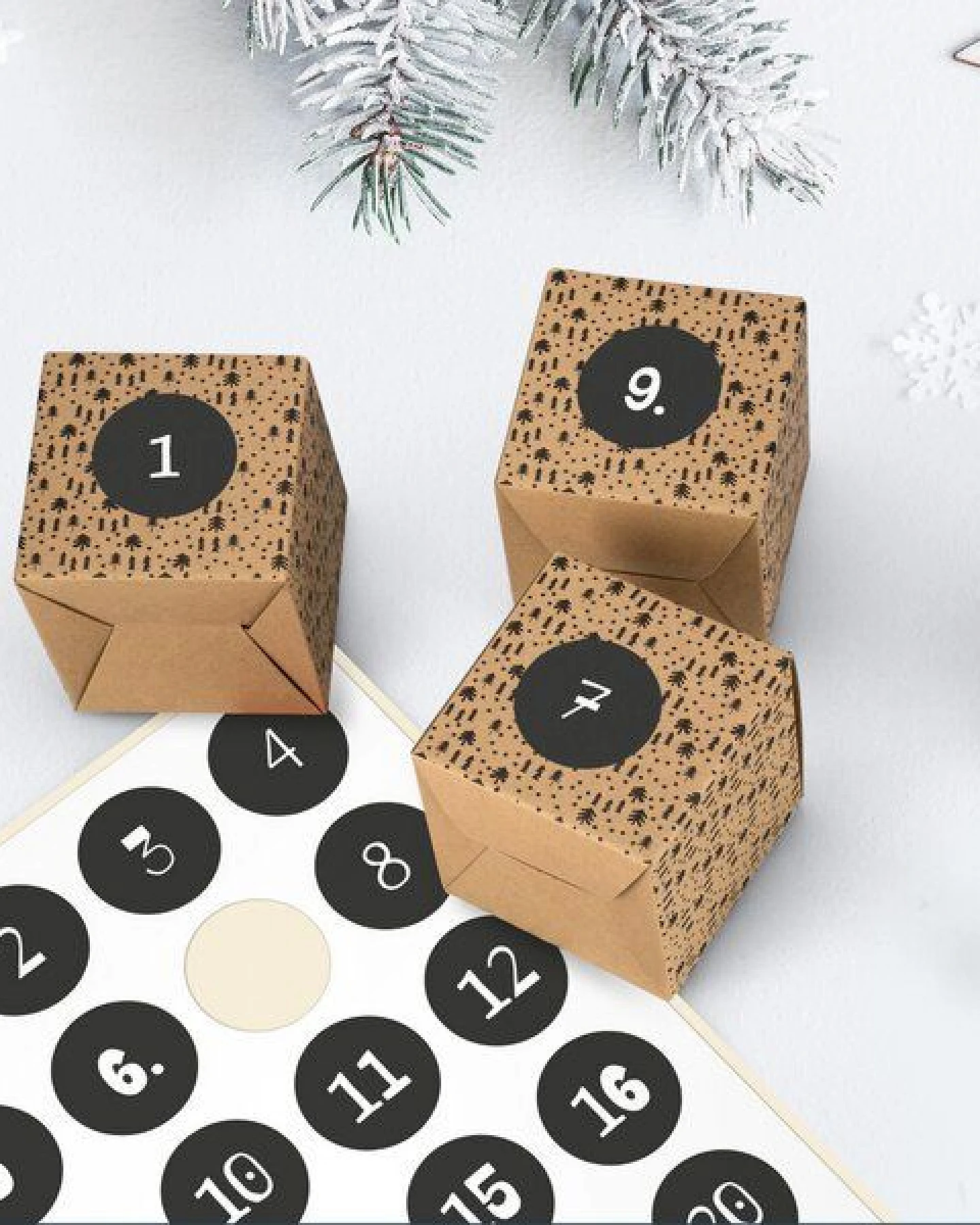 Fines Papeterie Adventskalender BLACK aus Kraftkarton – Ansicht 2