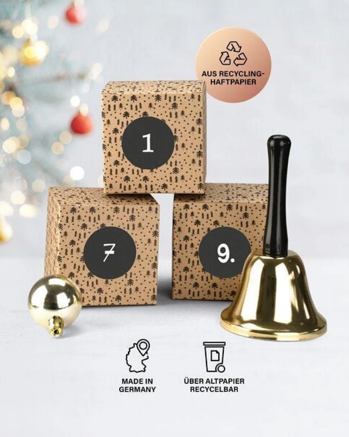 Fines Papeterie Adventskalender BLACK aus Kraftkarton – Ansicht 4