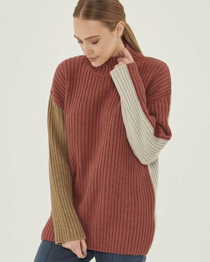 ORGANICATION Stehkragenpullover aus Bio-Merinowolle und Bio-Baumwolle