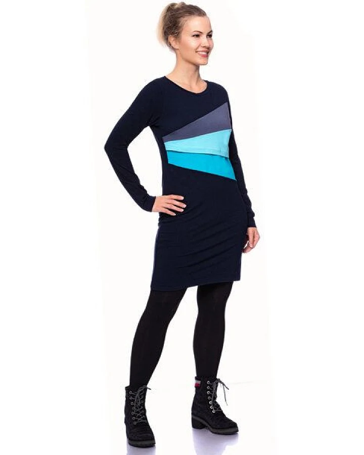 Milchshake KYRA langarm Umstands- und Stillkleid in Colour-Blocking