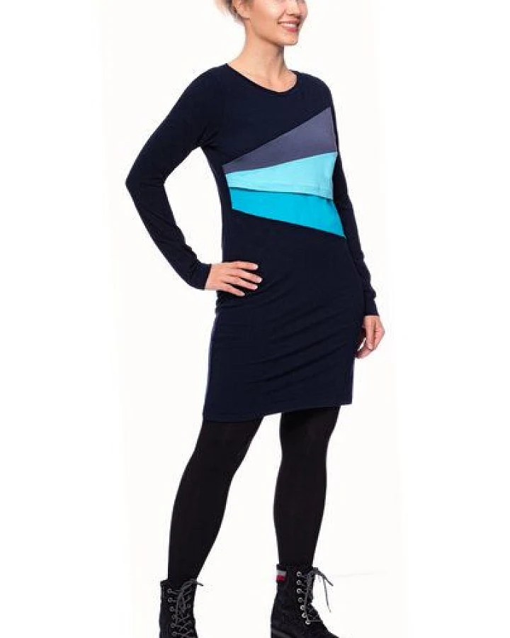 Milchshake KYRA langarm Umstands- und Stillkleid in Colour-Blocking