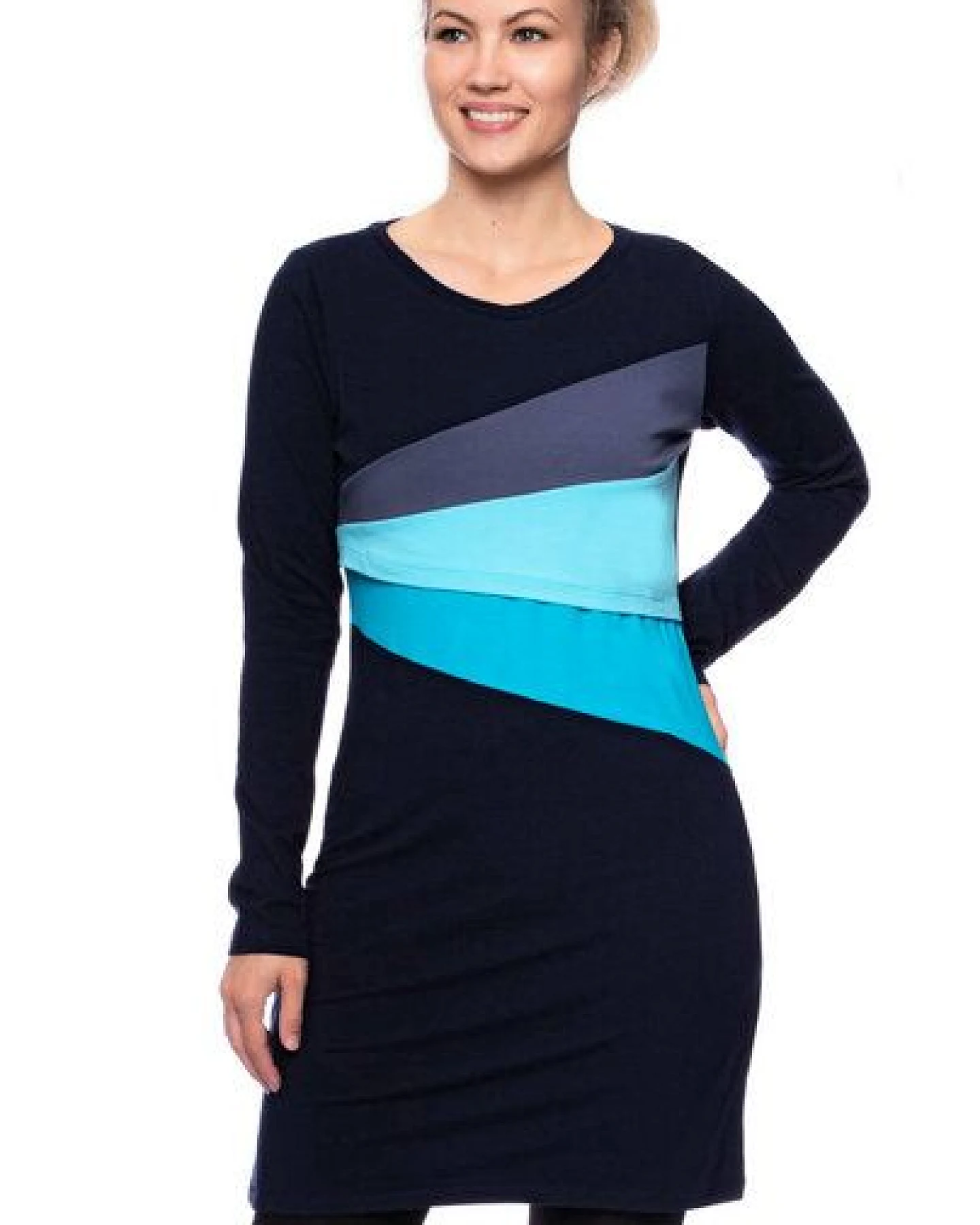 Milchshake KYRA langarm Umstands- und Stillkleid in Colour-Blocking – Ansicht 4