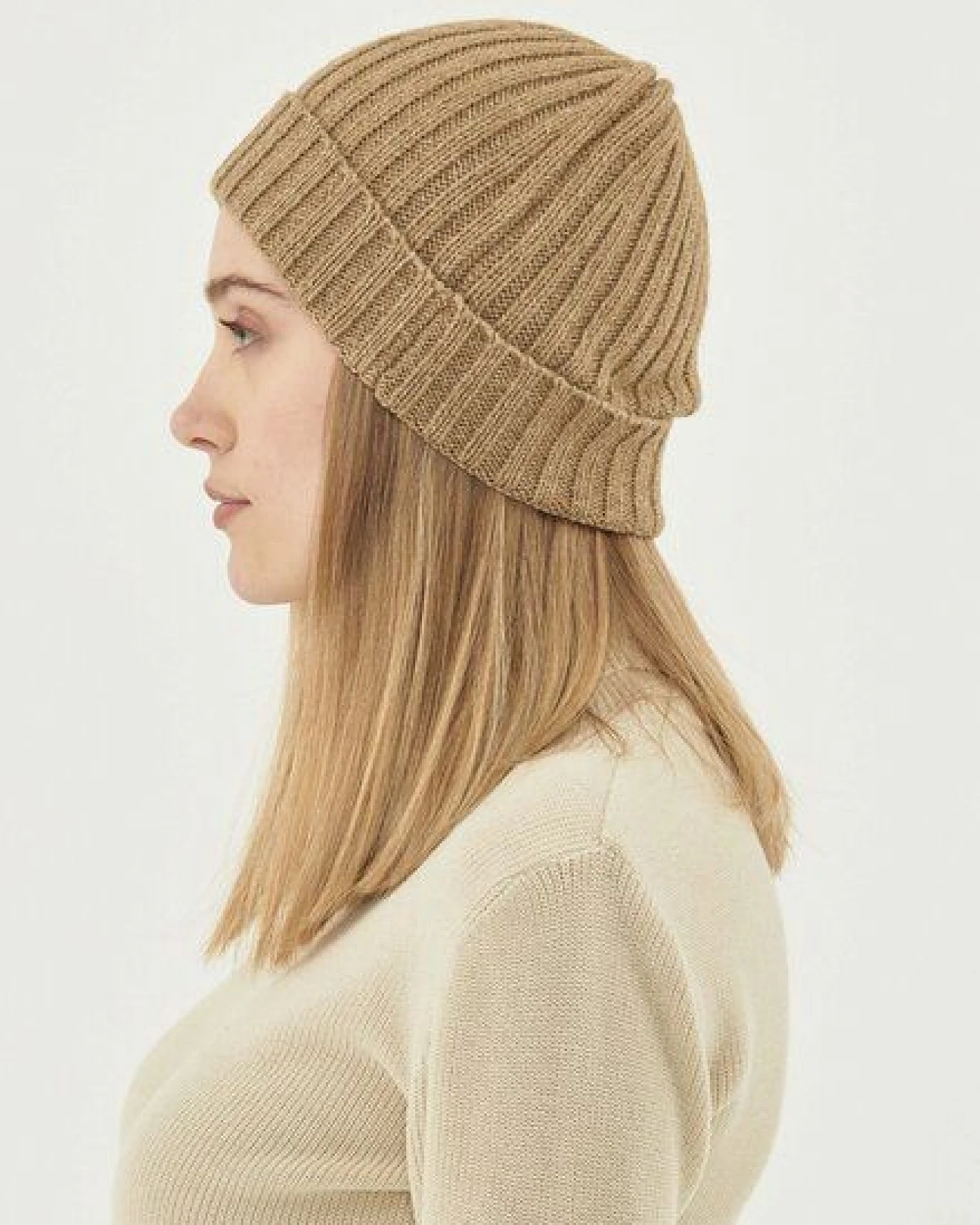 ORGANICATION Unisex Strick-Beanie aus Bio-Merinowolle und Bio-Baumwolle – Ansicht 2