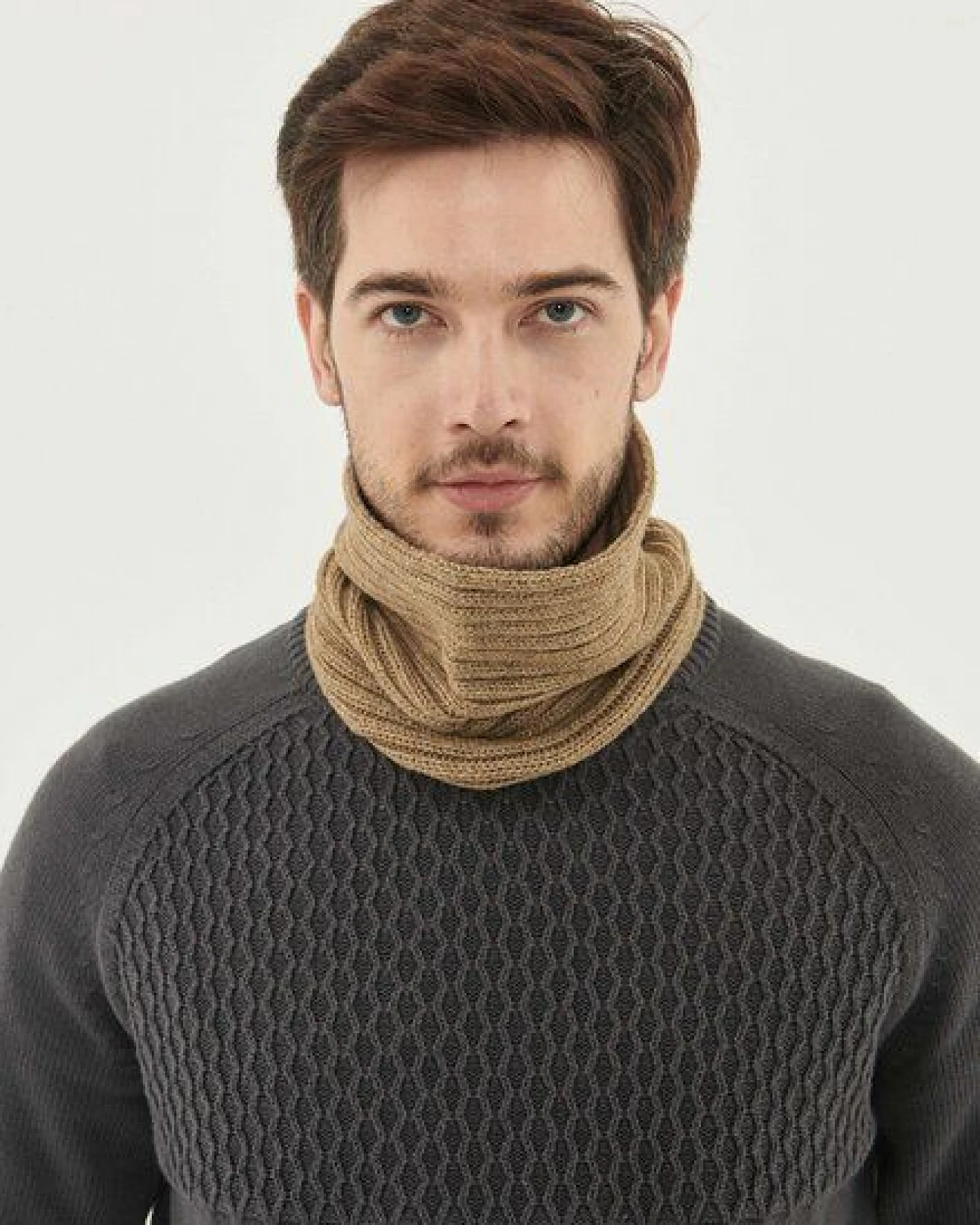 ORGANICATION Unisex Strick Loop Schal aus Bio-Merinowolle und Bio-Baumwolle – Ansicht 2