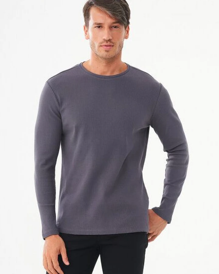 ORGANICATION Geripptes Langarmshirt aus Bio-Baumwolle