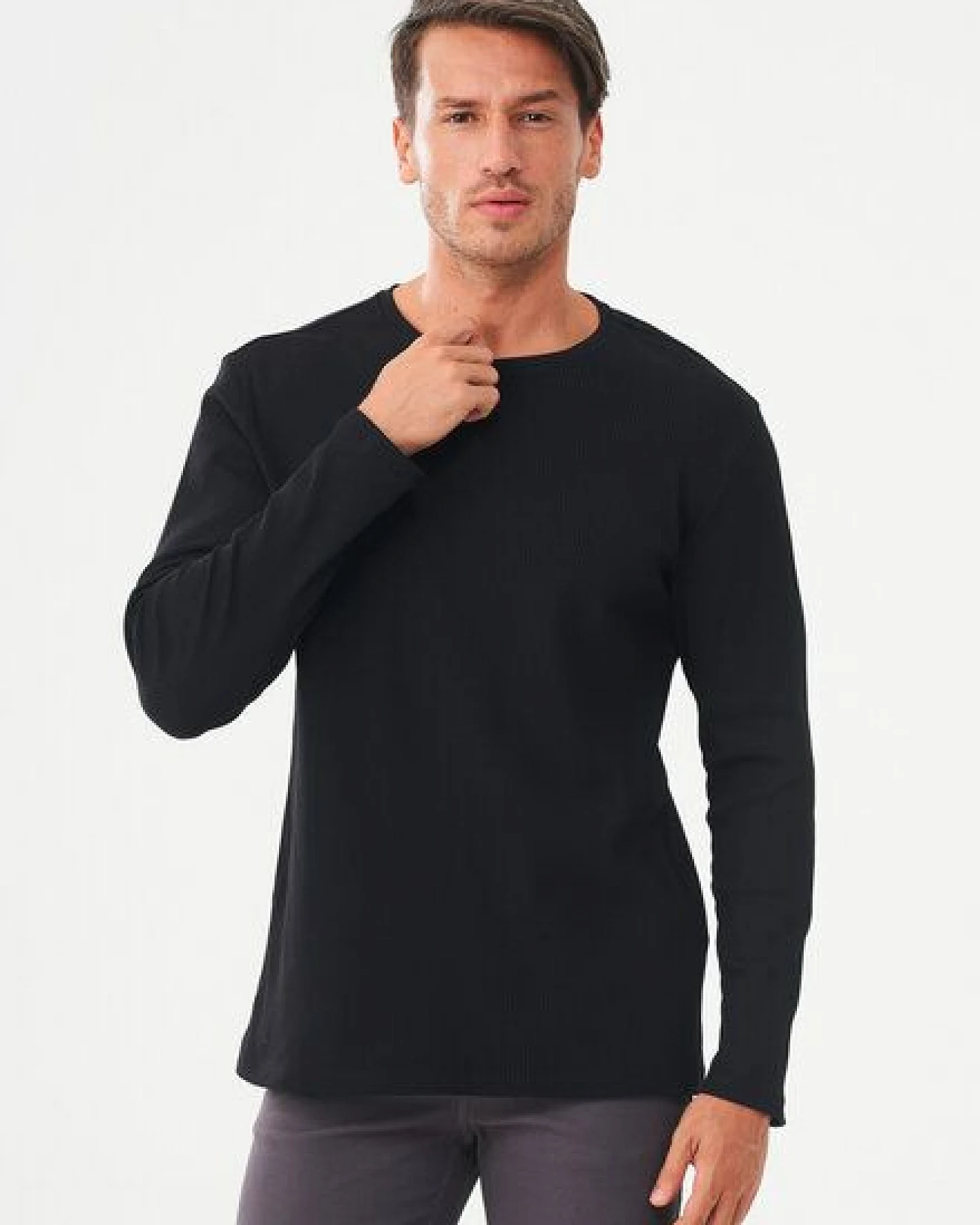 ORGANICATION Geripptes Langarmshirt aus Bio-Baumwolle – Ansicht 4