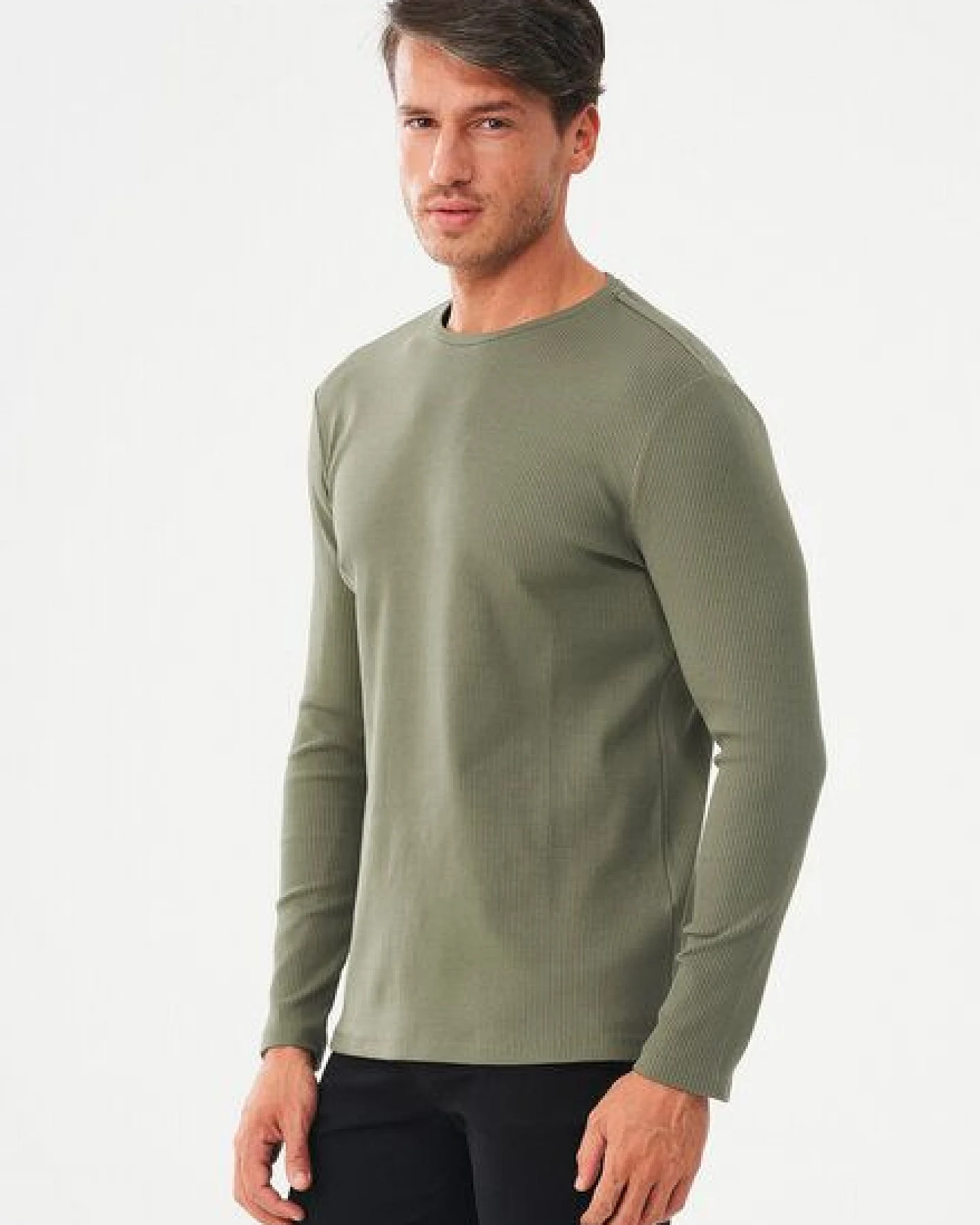 ORGANICATION Geripptes Langarmshirt aus Bio-Baumwolle – Ansicht 3