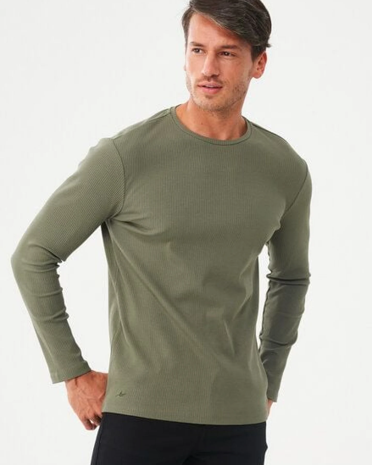 ORGANICATION Geripptes Langarmshirt aus Bio-Baumwolle – Ansicht 4