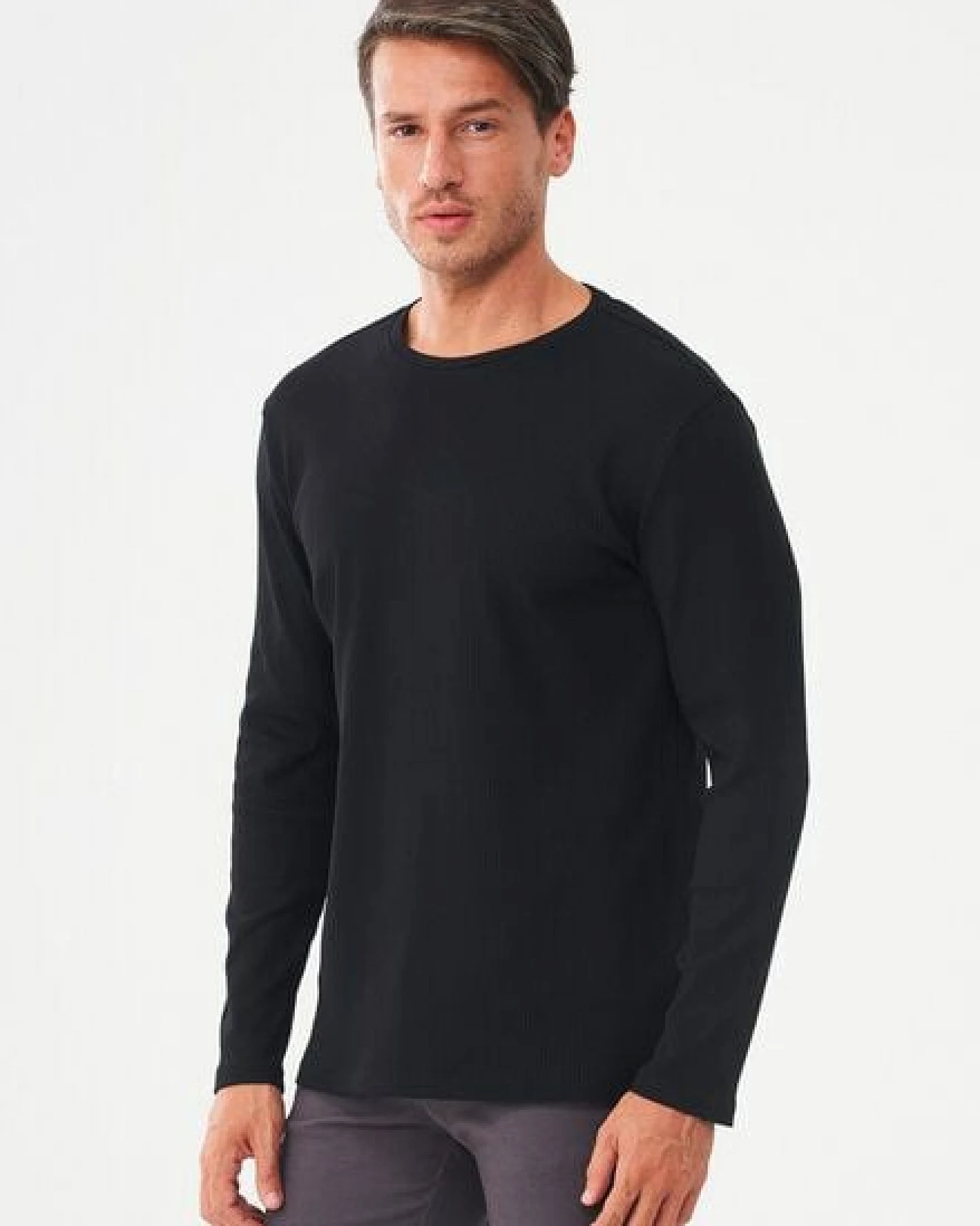 ORGANICATION Geripptes Langarmshirt aus Bio-Baumwolle – Ansicht 3