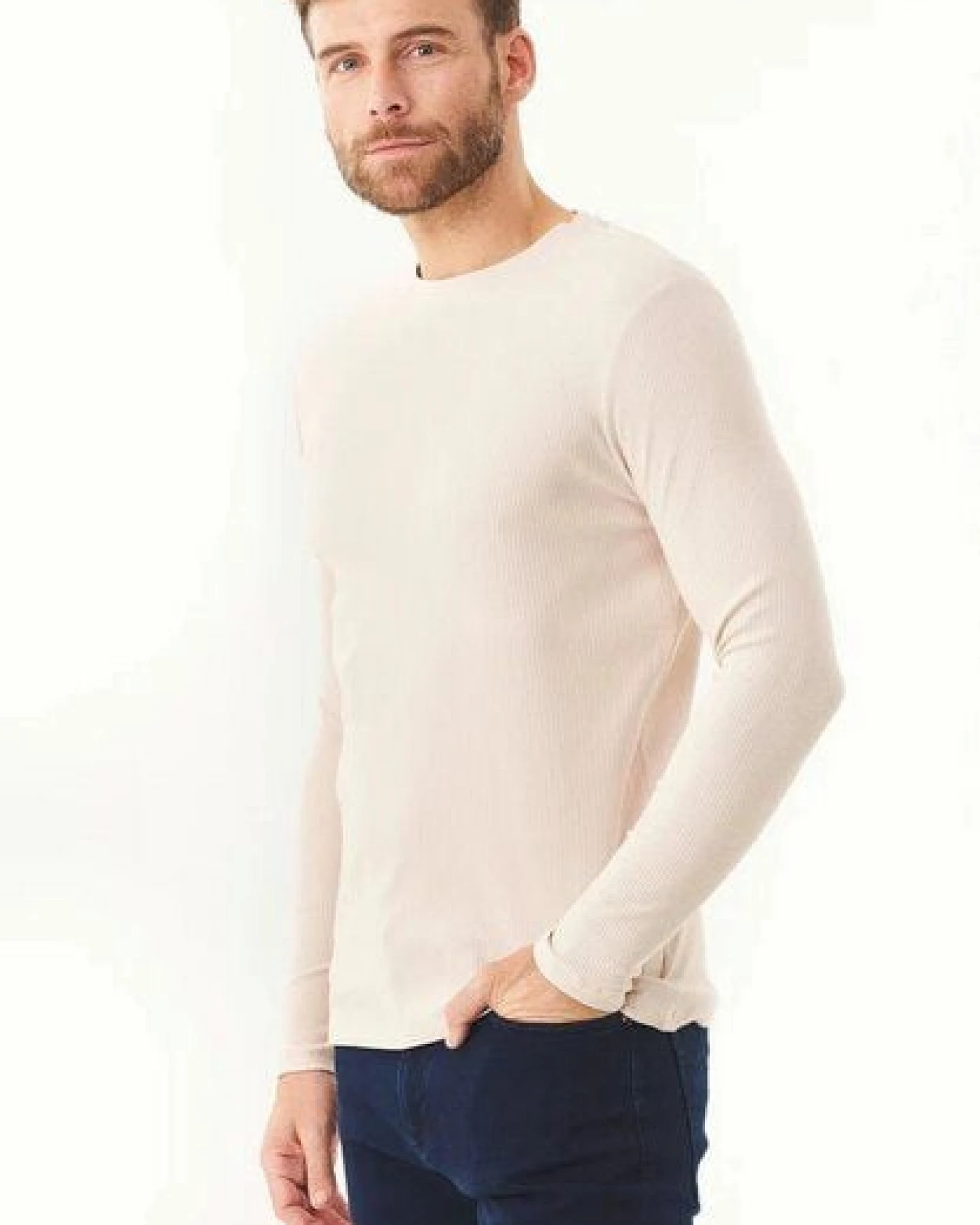 ORGANICATION Geripptes Langarmshirt aus Bio-Baumwolle – Ansicht 2