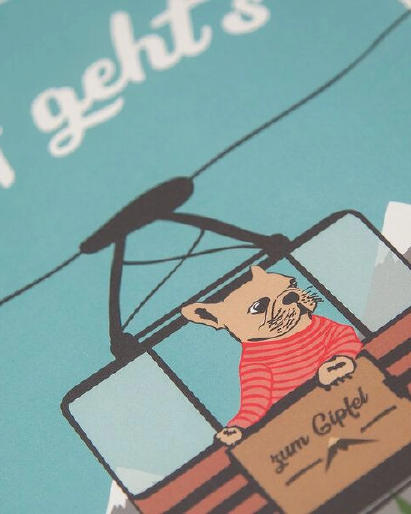 päfjes Auf geht’s - Gipfelabenteuer mit Bulldogge Bärbel - Poster A4 – Ansicht 3