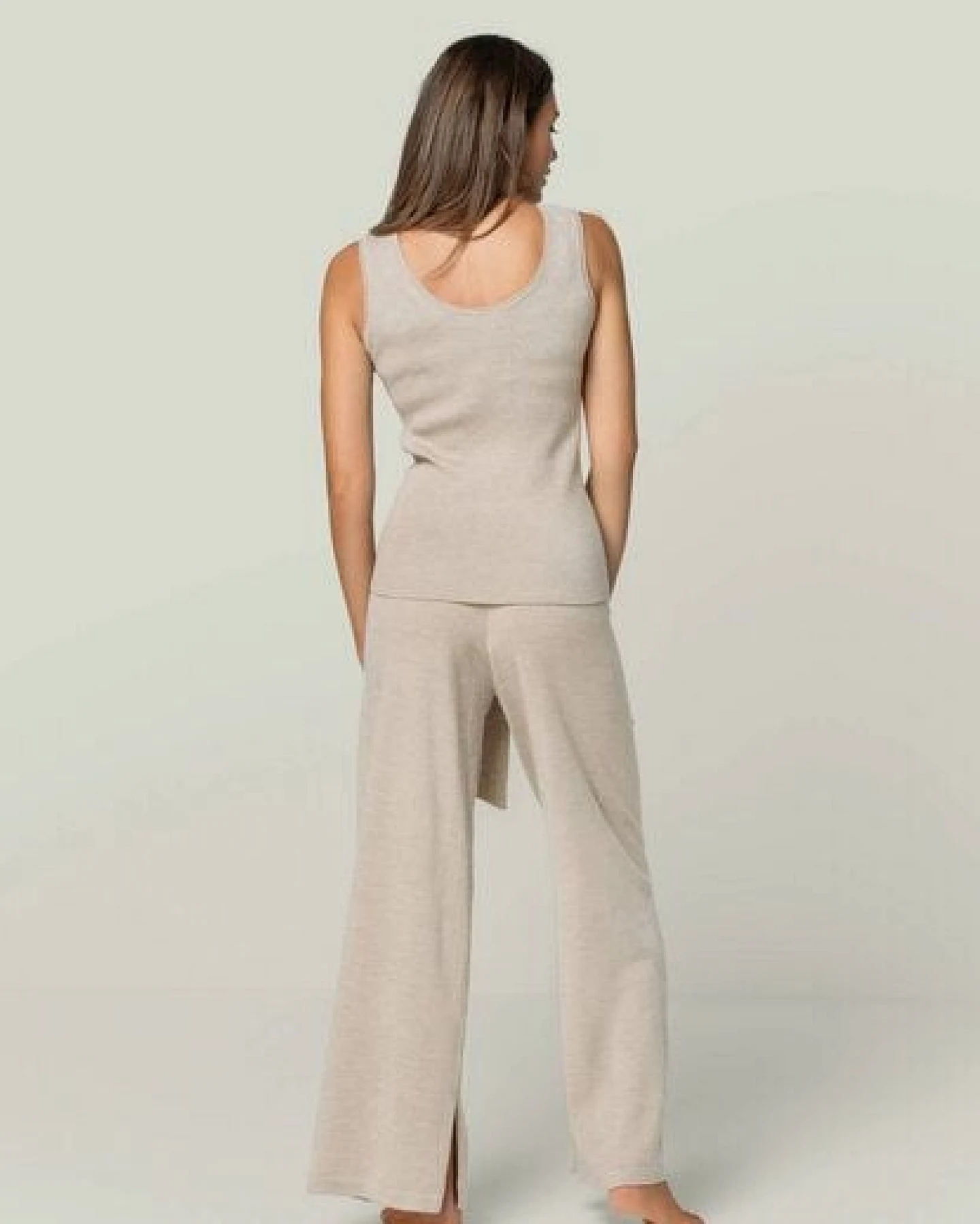 YOU LOOK PERFECT Merino Loungewear Set "Stricktop Blossom & weite Strickhose Bailey" – Ansicht 4