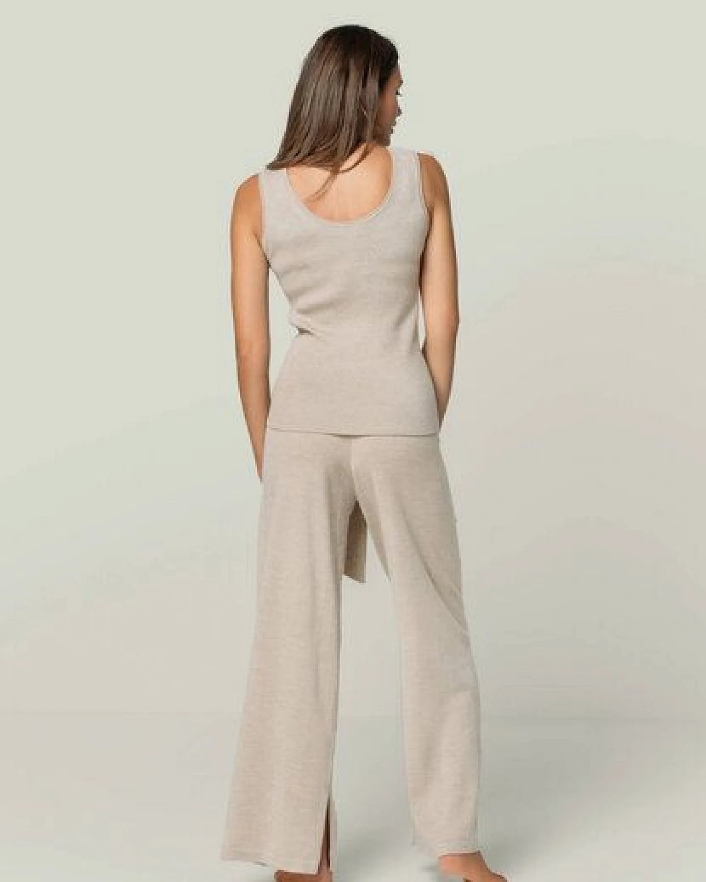 YOU LOOK PERFECT Merino Loungewear Set "Stricktop Blossom & weite Strickhose Bailey" – Ansicht 3