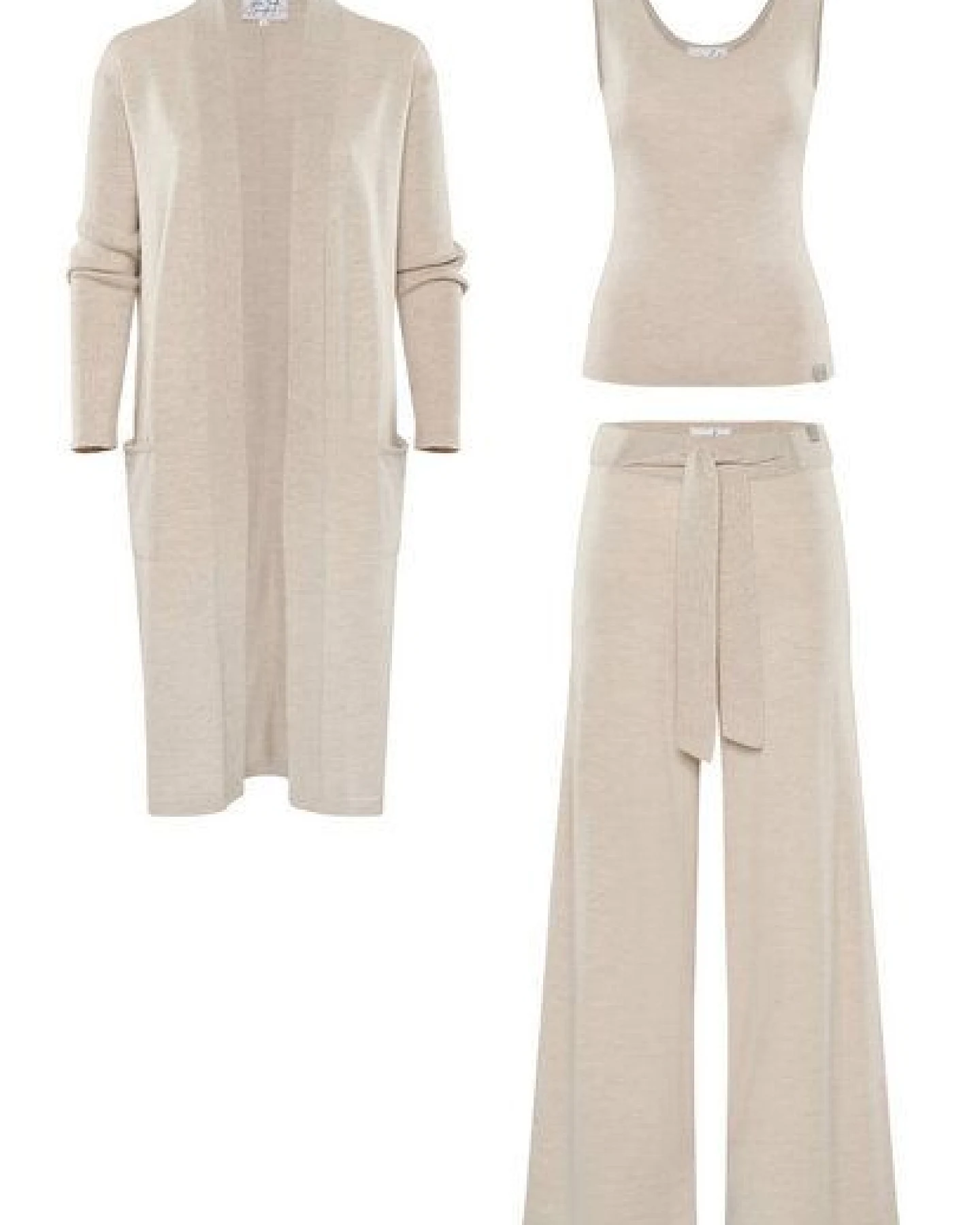 YOU LOOK PERFECT Merino Loungewear Set "Cardigan Blossom & Top Blossom & Hose Bailey" – Ansicht 3