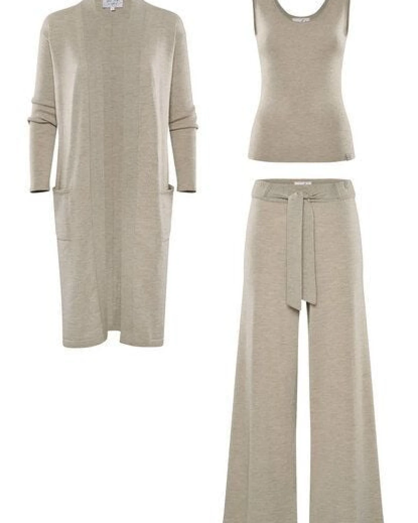 YOU LOOK PERFECT Merino Loungewear Set "Cardigan Blossom & Top Blossom & Hose Bailey" – Ansicht 3