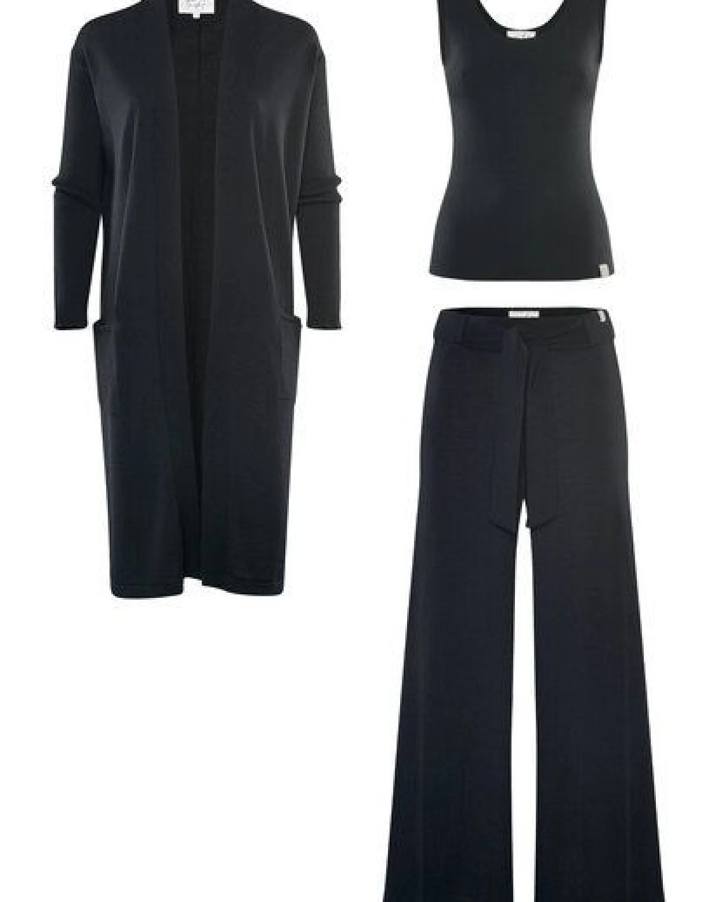 YOU LOOK PERFECT Merino Loungewear Set "Cardigan Blossom & Top Blossom & Hose Bailey" – Ansicht 3